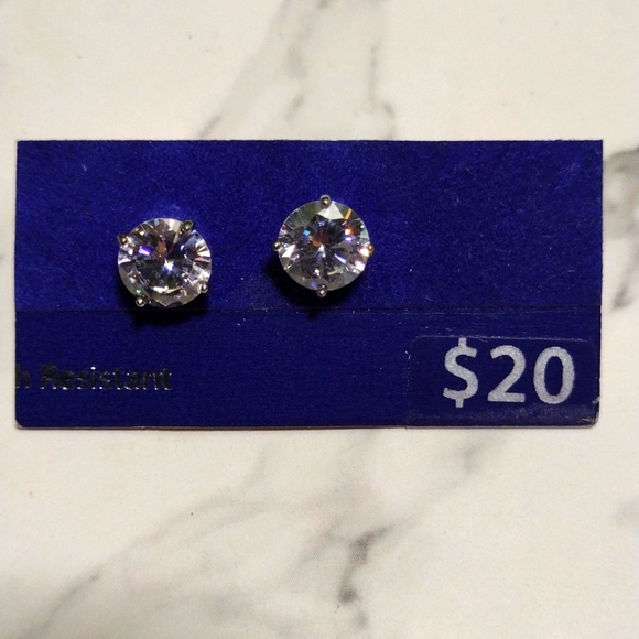 Jewelry - Sterling Silver CZ 5 prong Round Stud Earrings